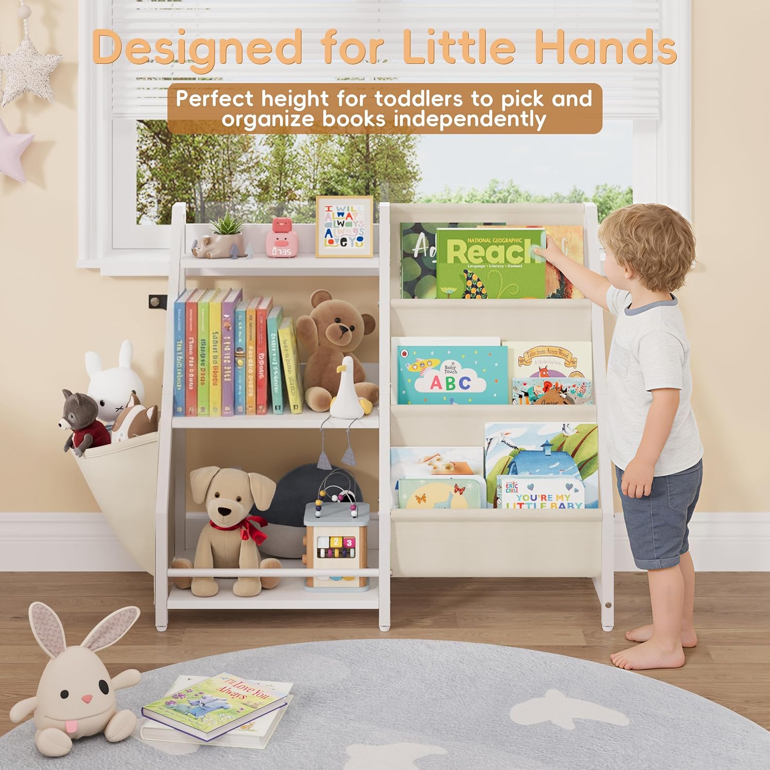 Stylish Kids Book and Toy Organizer