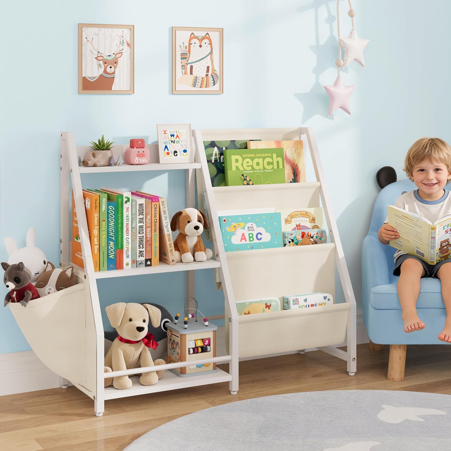 Stylish Kids Book and Toy Organizer