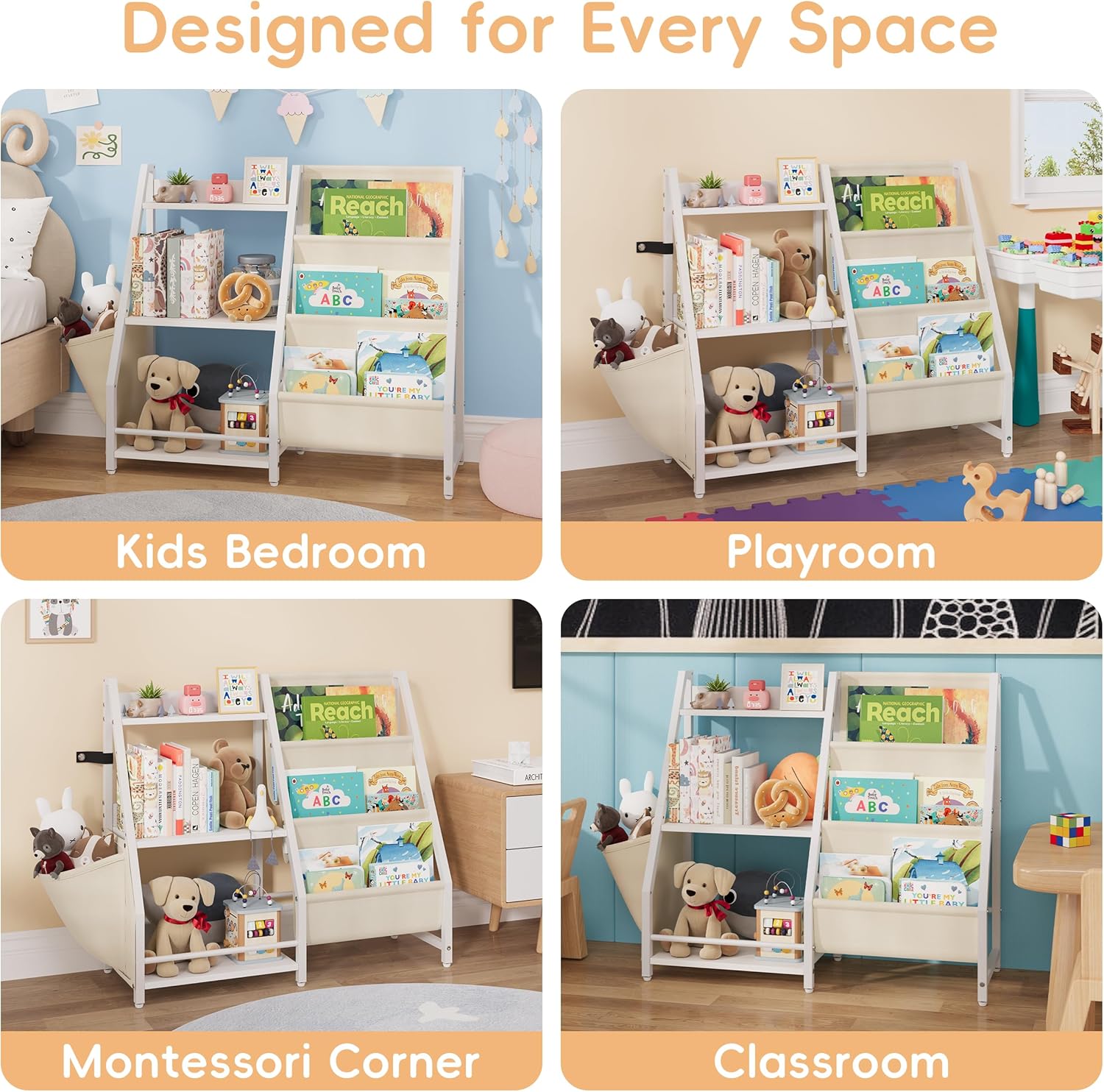 Stylish Kids Book and Toy Organizer